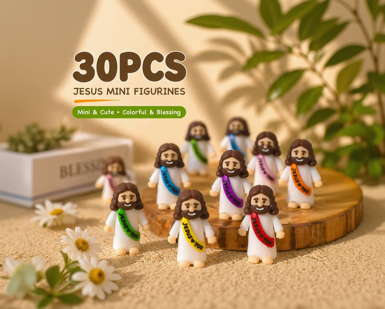 30-Pack Tiny Jesus Figures for Hiding, Gifting,  Desk Decor & Surprises