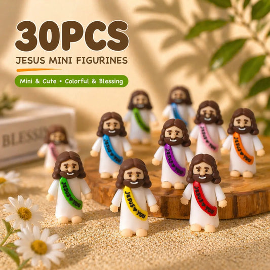 30-Pack Tiny Jesus Figures for Hiding, Gifting,  Desk Decor & Surprises