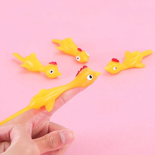 Flying Chicken Finger Flingers – Sticky Slingshot Prank Toys