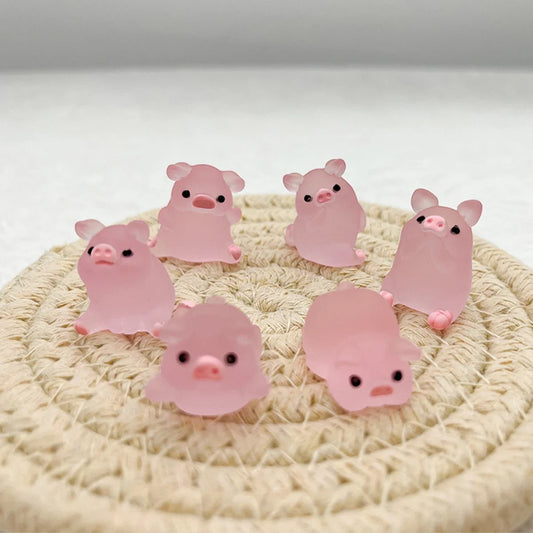 Tiny Pink Piggy Blob Buddies – 6pc Mini Kawaii Figurine Set